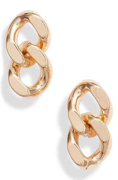 Knotty Curb Chain Earrings In Gold