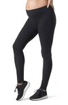 Blanqi Sportsupport Hipster Cuff Support Maternity/postpartum Leggings In Black