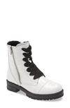 Bos. & Co. Paulie Waterproof Lace-up Bootie In White Patent Leather