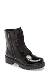 Bos. & Co. Paulie Waterproof Lace-up Bootie In Black/ Black Patent Leather