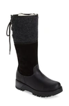 Bos. & Co. Goose Primaloft® Waterproof Boiled Wool Mid Calf Boot In Black/ Black Leather