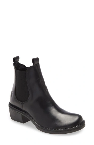 Fly London Meme Leather Boot In Black Leather