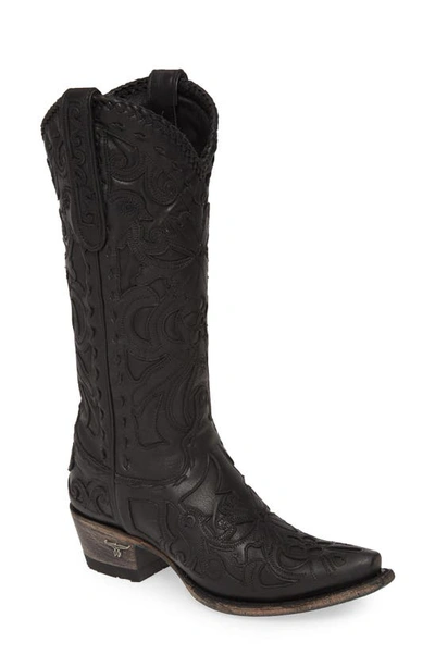 Lane Boots Robin Western Boot In Black Leather