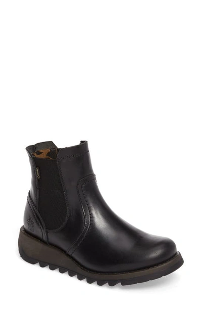 Fly London Scon Waterproof Gore-tex Chelsea Boot In Black Leather