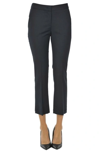 Gold Case Cropped Wool-blend Trousers In Blue