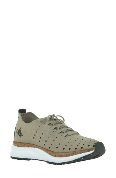 Otbt Alstead Perforated Sneaker In Sage Suede
