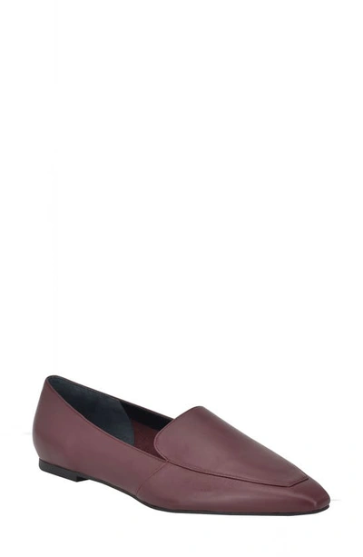 Marc Fisher Ltd Enaba Square Toe Loafer In Merlot Leather