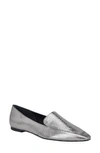 Marc Fisher Ltd Enaba Square Toe Loafer In Pewter Leather