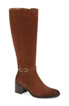 Naturalizer Sterling Knee High Boot In Saddletan Suede