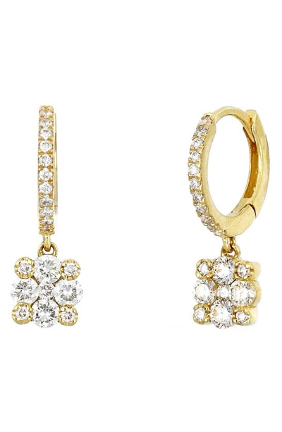 Bony Levy Getty Botanical Diamond Drop Earrings In Yellow Gold/ Diamond