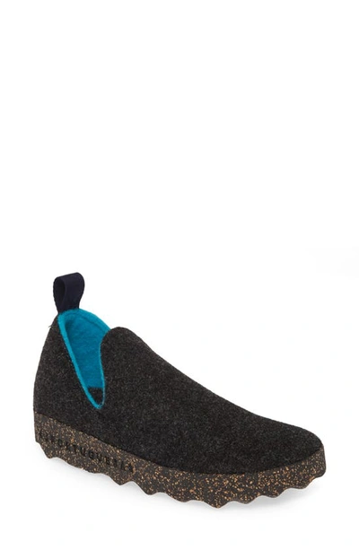 Asportuguesas By Fly London City Trainer In Anthracite Tweed Fabric