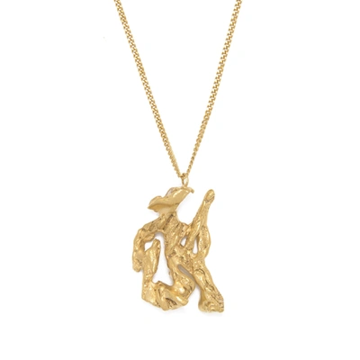 Loveness Lee Snake Chinese Zodiac Necklace In Gold