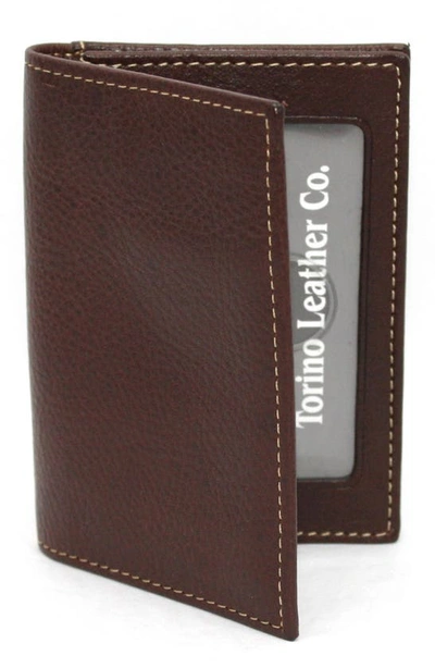Torino Leather Card Case In Brown