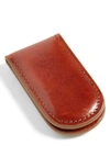 Bosca Leather Money Clip In Amber