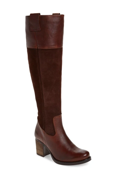 Bos. & Co. Billing Suede Over The Knee Boot In Luggage Suede