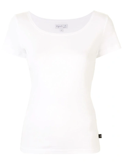 Agnès B. Le Chic Scoop Neck T-shirt In White