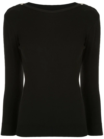 Agnès B. Button-detail Knitted Top In Black