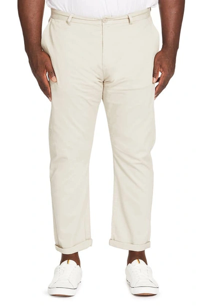 Johnny Bigg Drew Stretch Crop Flat Front Chinos In Stone