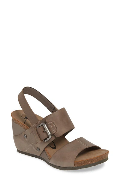 Otbt Overnight Wedge Sandal In Zinc Leather