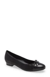 Ara Belinda Ballet Flat In Black Glen Leather