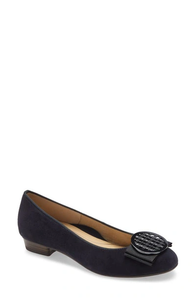 Ara Bambi Flat In Navy Suede