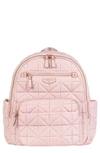 Twelvelittle Babies' Companion Quilted Nylon Diaper Backpack In Blush Pink