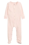 Infant Babies'  Girl's 1212 The Nightly Fitted One-piece Pajamas In Pink Solid
