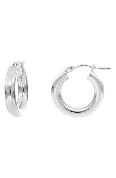 Bony Levy Essentials 14k Gold Smooth Hoop Earrings In White Gold