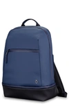 Vessel Signature 2.0 Faux Leather Backpack In Pebbled Navy/ Black