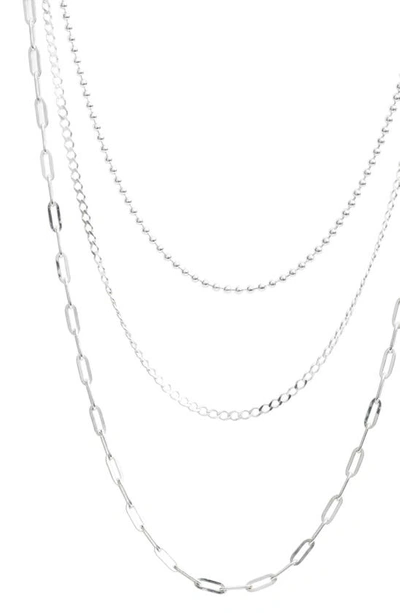 Argento Vivo Three-row Layered Chain Necklace In Silver