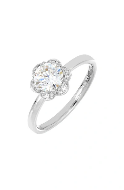 Bony Levy Pave Diamond Flower Solitaire Ring (nordstrom Exclusive) In White Gold/ Diamond