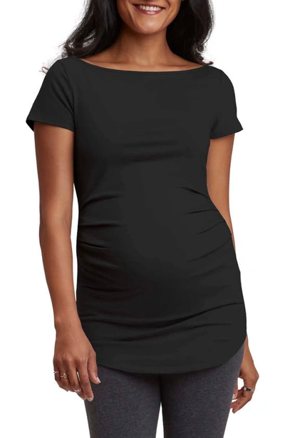 Stowaway Collection Ballet Maternity Tunic Top In Black