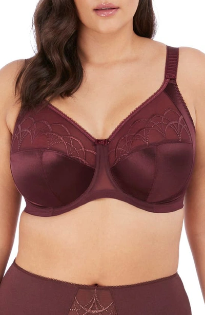 Elomi Charley Full Figure Underwire Convertible Plunge Bra In Aubergine