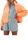 Free People Fp Movement Hit The Slopes Fleece Jacket In Peach Horizon