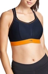 Panache Convertible Wireless Sports Bra (online Only) In Navy/orange