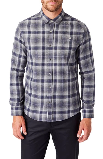 7 Diamonds Maxen Slim Fit Plaid Button-up Shirt In Grey