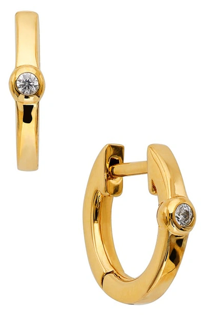 Ajoa Cubic Zirconia Huggie Hoop Earrings In Gold