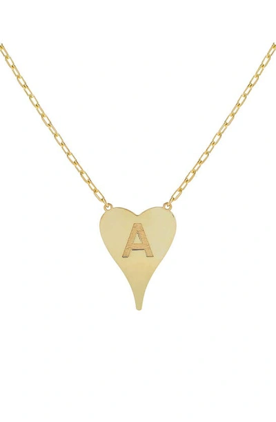 Adinas Jewels Initial Heart Pendant Necklace In Gold