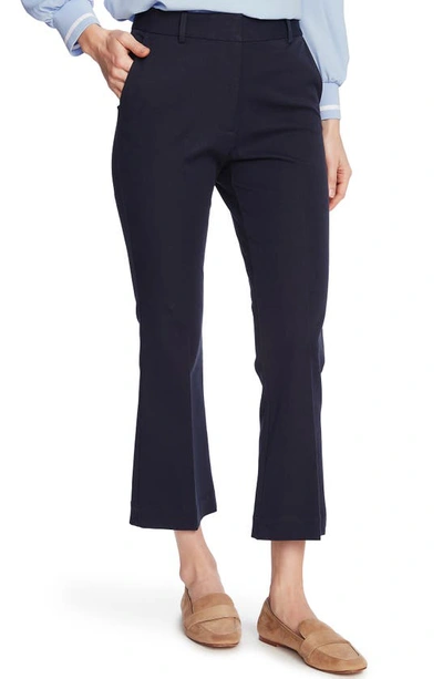 Court & Rowe Flat Front Crop Straight Leg Trousers In Blue Night