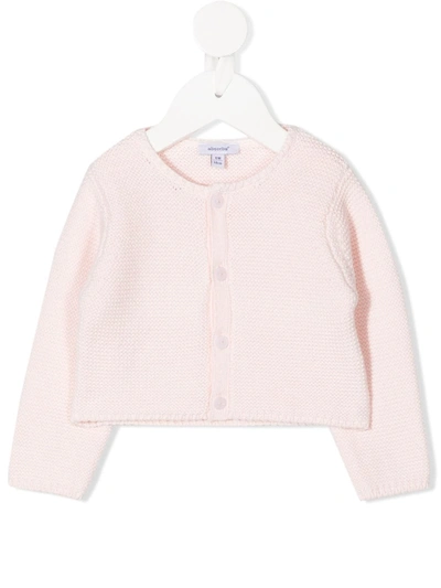 Absorba Babies' Cotton Knitted Cardigan (0-12 Months) In Pink