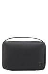 Vessel Signature 2.0 Faux Leather Toiletry Case In Pebbled/ Croc Black