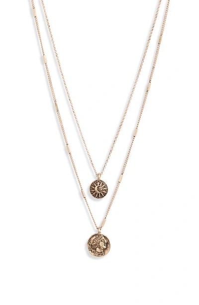 Knotty Astrological Charm Layered Necklace In Gold