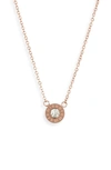 Knotty Roman Numerals Pendant Necklace In Rose Gold