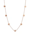 Knotty Stars Charm Necklace In Rose Gold