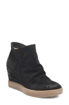 Söfft Siri Waterproof Wedge Bootie In Black Suede
