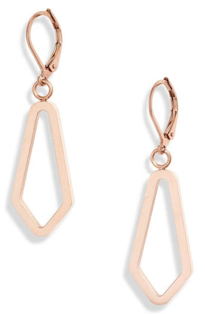 Knotty Drop Link Earrings In Rose Gold