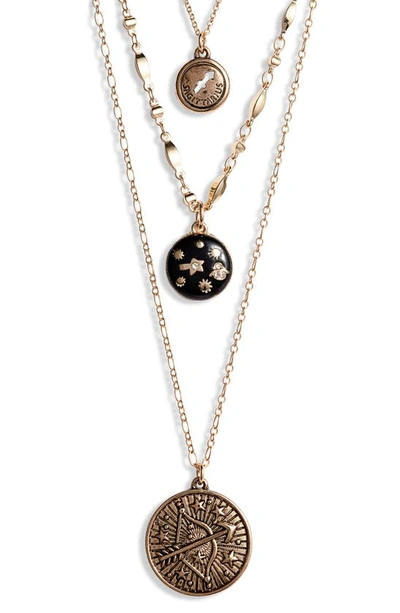 Knotty Sagittarius Astrological Charm Layered Necklace In Gold