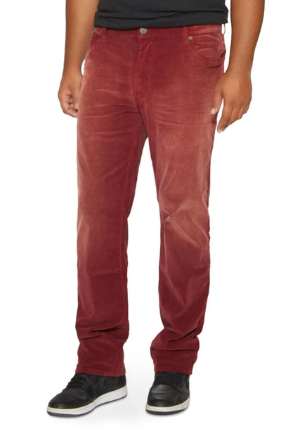 Mvp Collections Straight Leg Corduroy Jeans In Merlot Vintage Wash