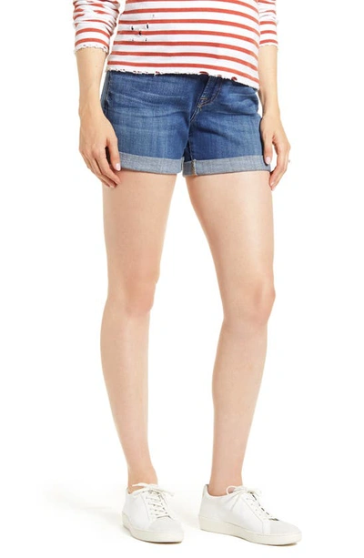 7 For All Mankind Roll Cuff Denim Shorts In Broken Twill