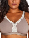 Curvy Couture Cotton Luxe Wire-free Bra In Mauve Grey